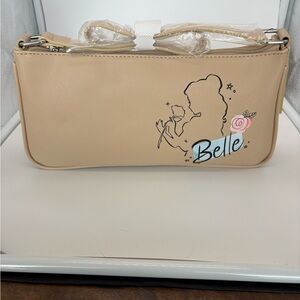 Danelle Nicole Belle Beige Crossbody Bag with Floral Silhouette